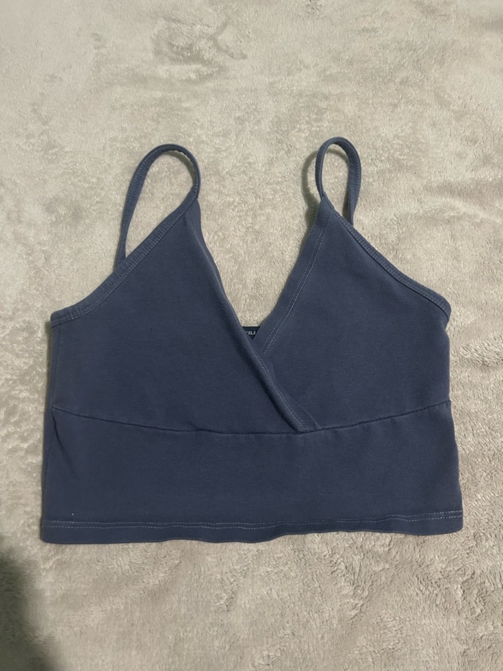 Navy Blue Spaghetti Strap Crop Top